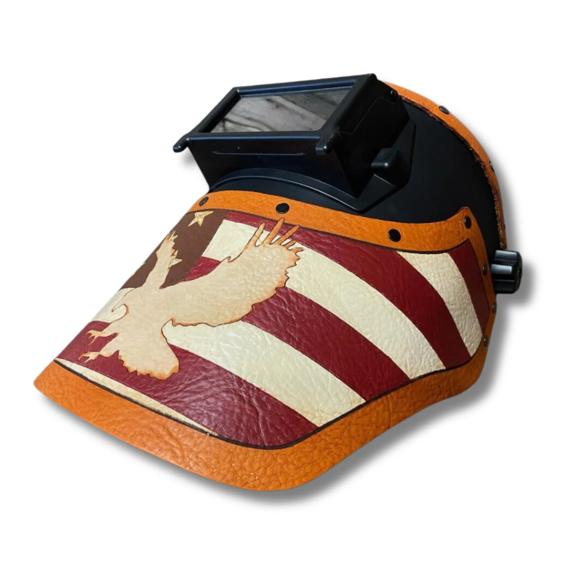 Outlaw Leather - Welding Hood - USA Flag W/ American Eagle