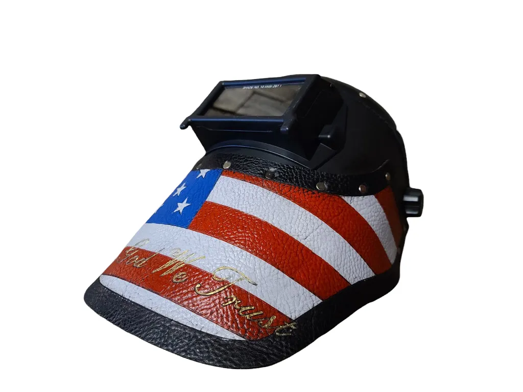 Outlaw Leather - Welding Hood - USA "In God we Trust"-Original