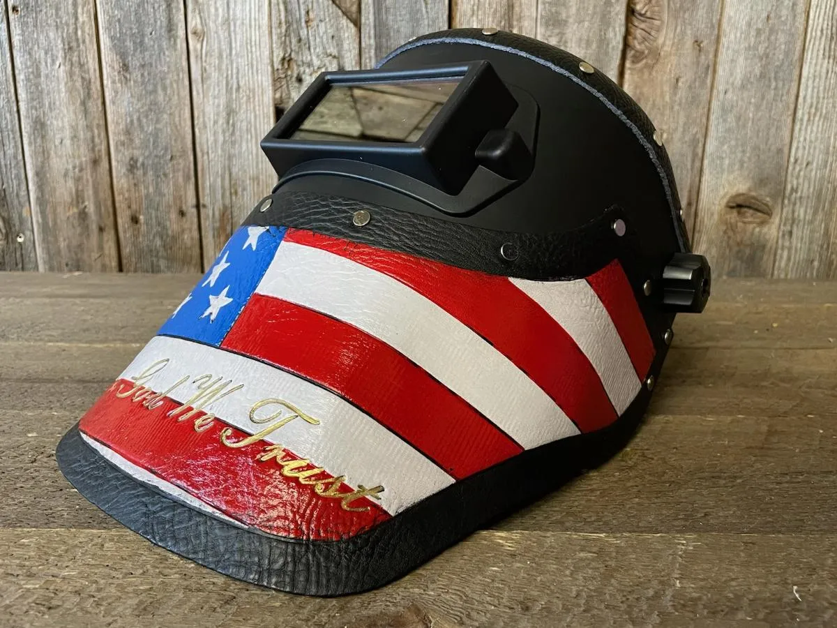 Outlaw Leather - Welding Hood - USA "In God we Trust"-Original