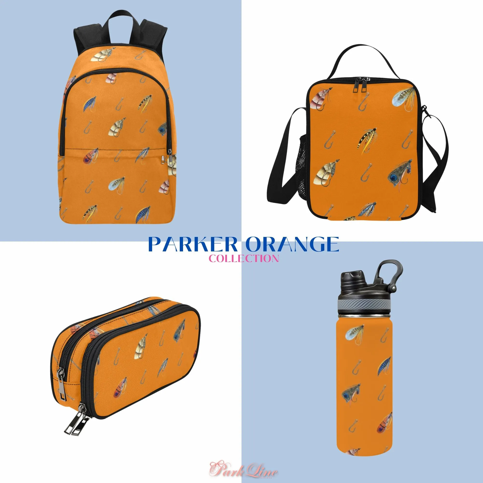 Parker Orange Fabric Backpack - Durable, Lightweight & Stylish for Him