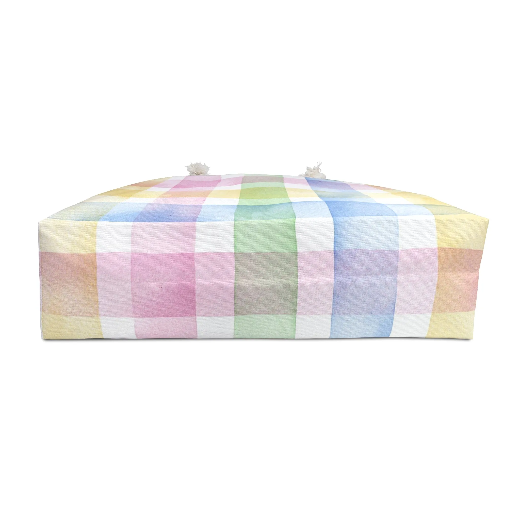 Pastel Watercolor Checkered Weekender Bag - Perfect for Travel & Beach Days