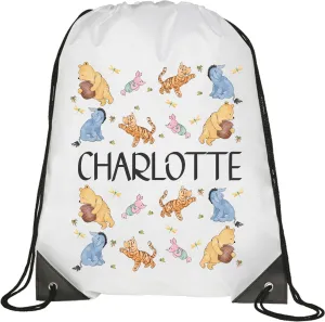 Personalised Winnie the Pooh Kids Drawstring Bag - Swimming Bag - PE Bag - I Love Winnie the Pooh