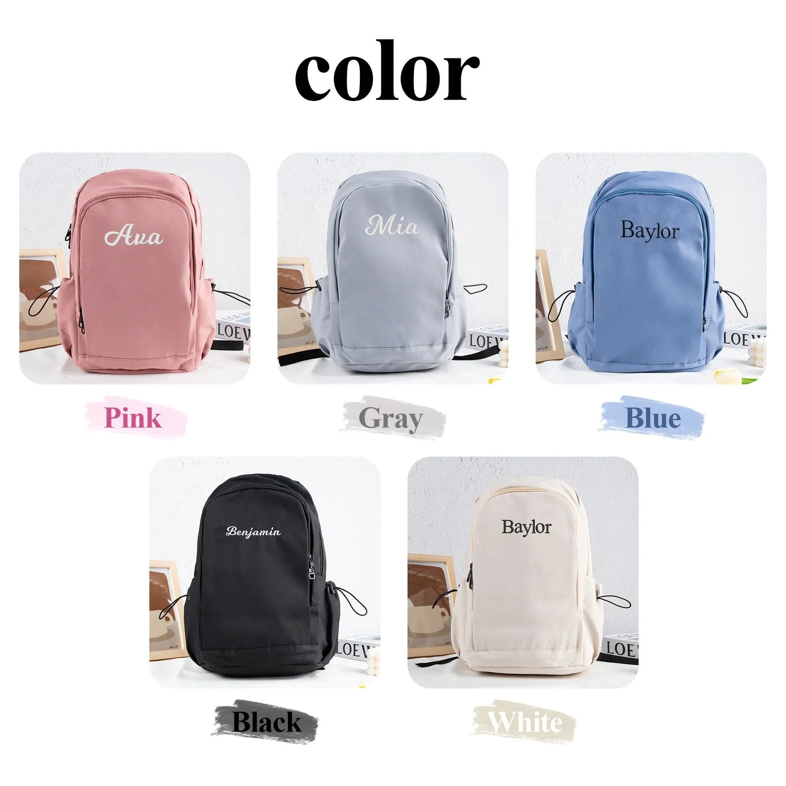 Personalized Backpack for Child, Custom Embroidery School Bags, Book Bag for Kids, Backpack for Students, Toddler Diaper Bag for Adult