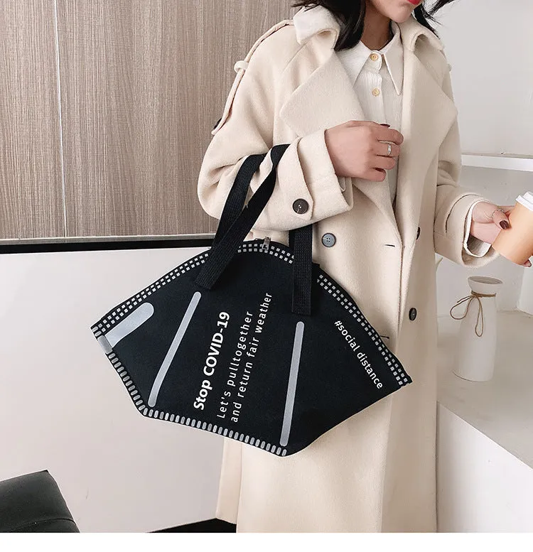 Personalized Face Mask Covid Tote Canvas Bag