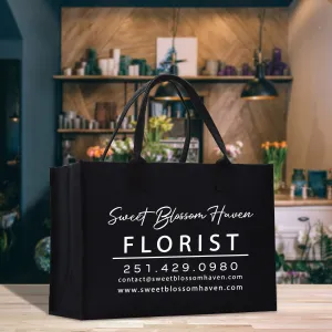 Personalized Florist Cotton Canvas Tote Bag Florist Business Tote Custom Florist Store Gift Bulk Business Logo Florist Swag (FLT1002)