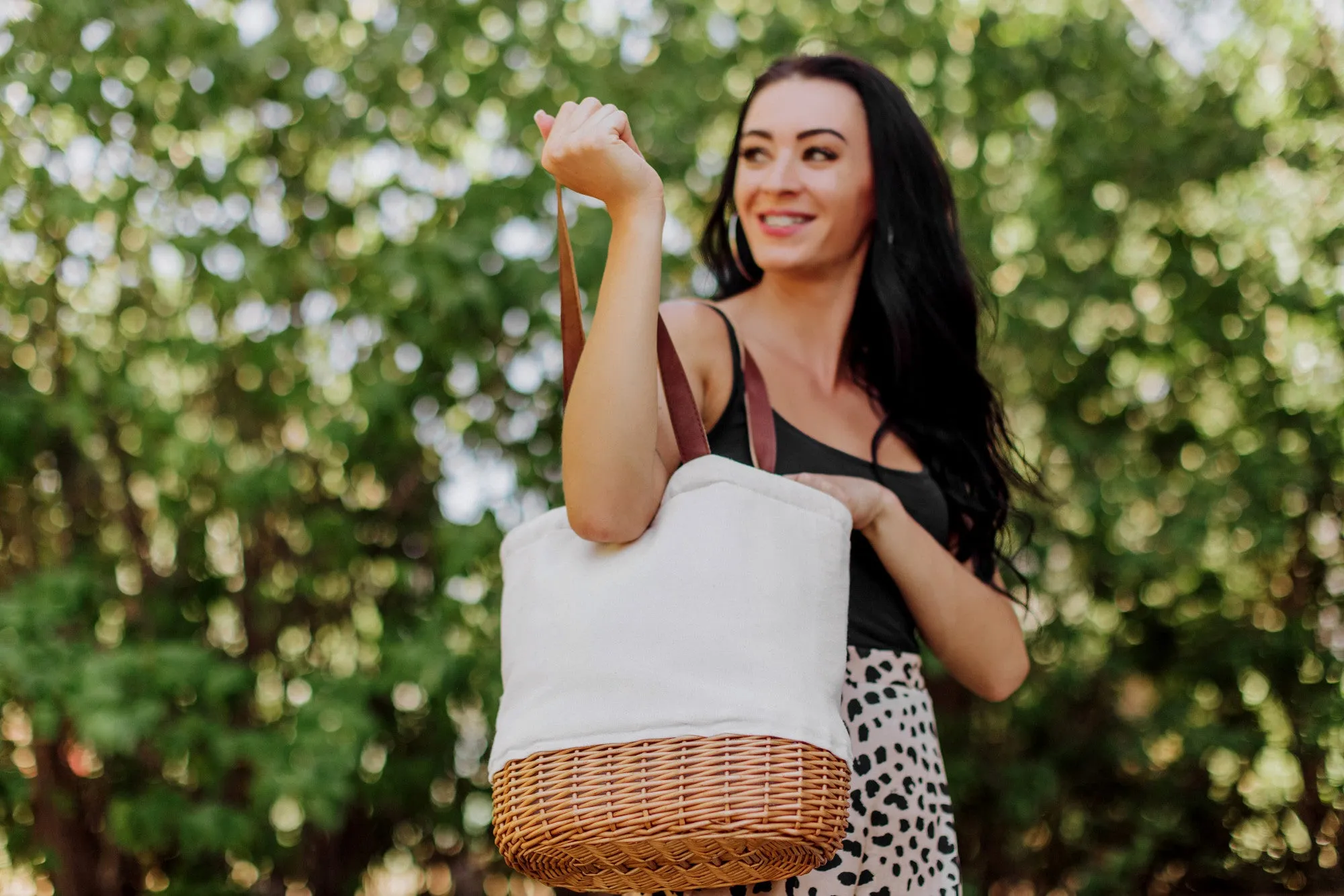 Pico Willow and Canvas Lunch Basket