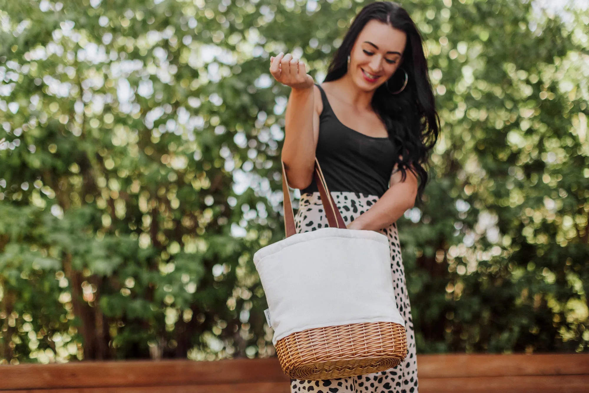Pico Willow and Canvas Lunch Basket