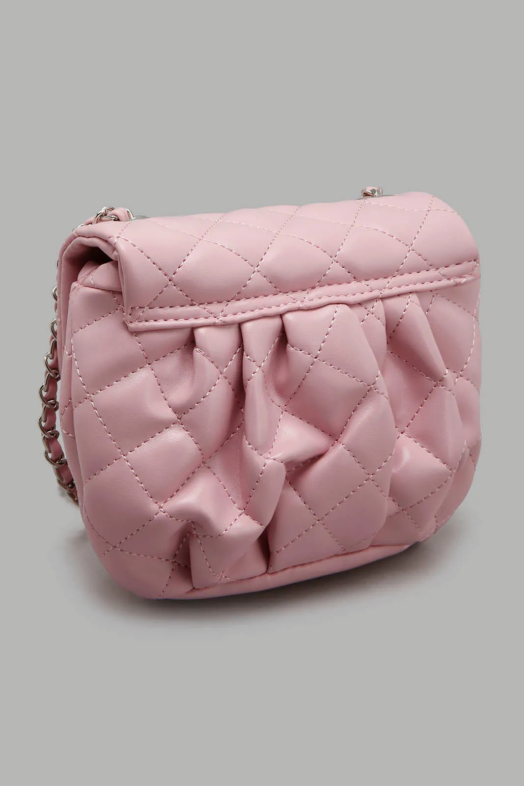 Pink Quilted Cross Body Bag