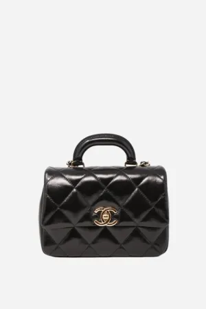 Pre-Owned Chanel 24C Mini Flap Top Handle Black