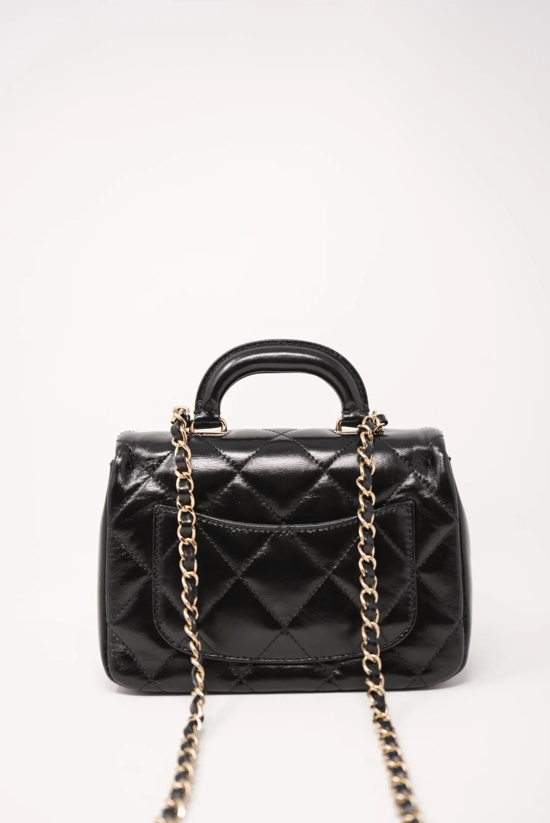 Pre-Owned Chanel 24C Mini Flap Top Handle Black
