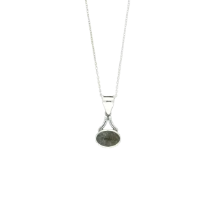 Preseli Bluestone Pendant Oval Drop Silver