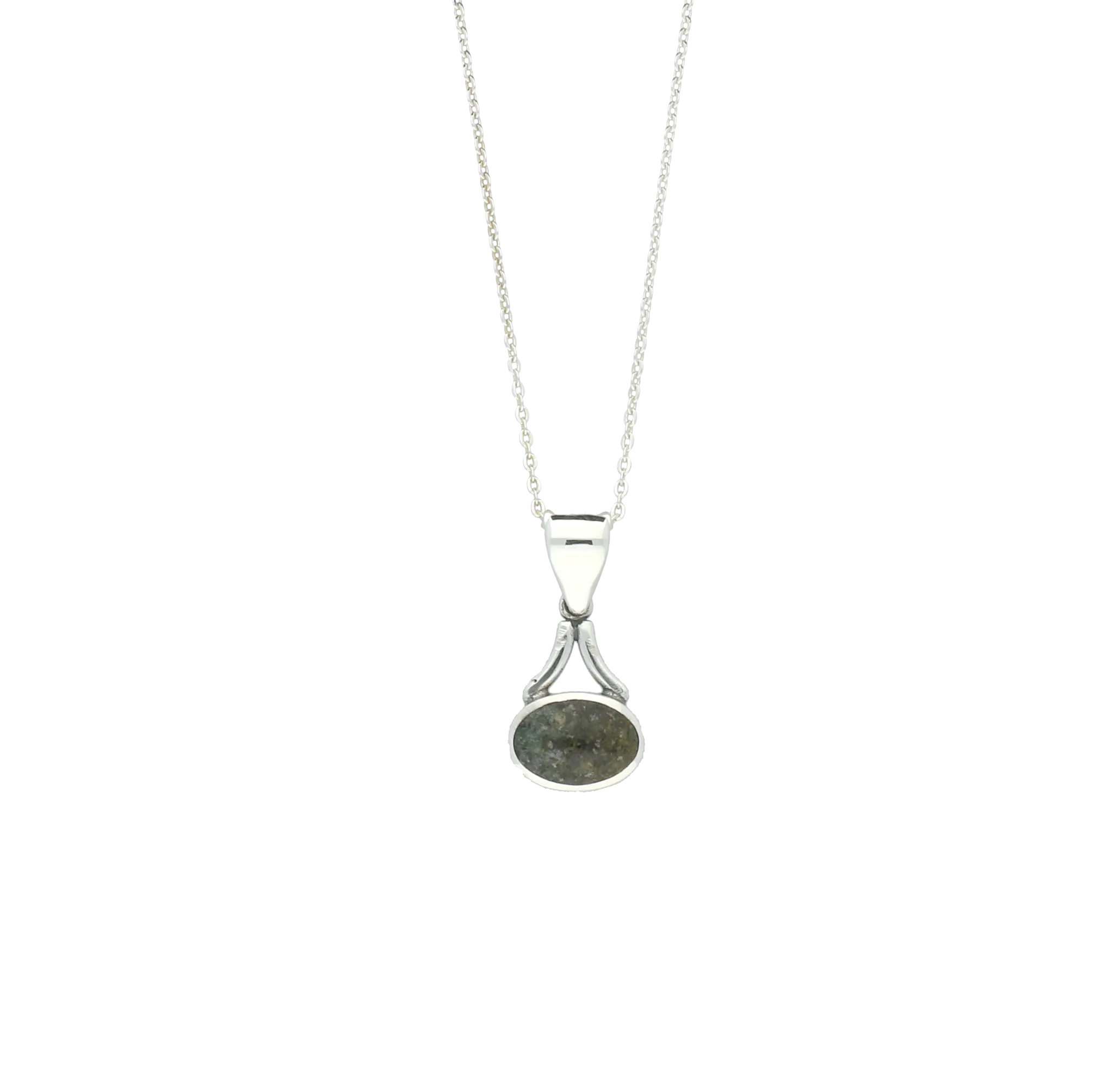 Preseli Bluestone Pendant Oval Drop Silver