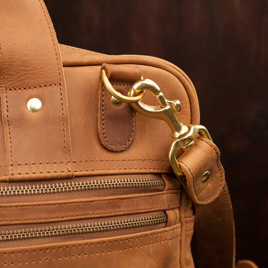 Pull-up Leather Andrew Work Bag