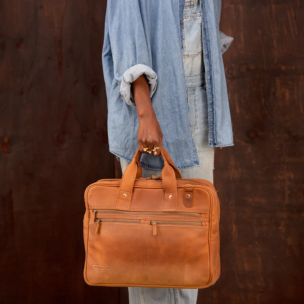 Pull-up Leather Andrew Work Bag