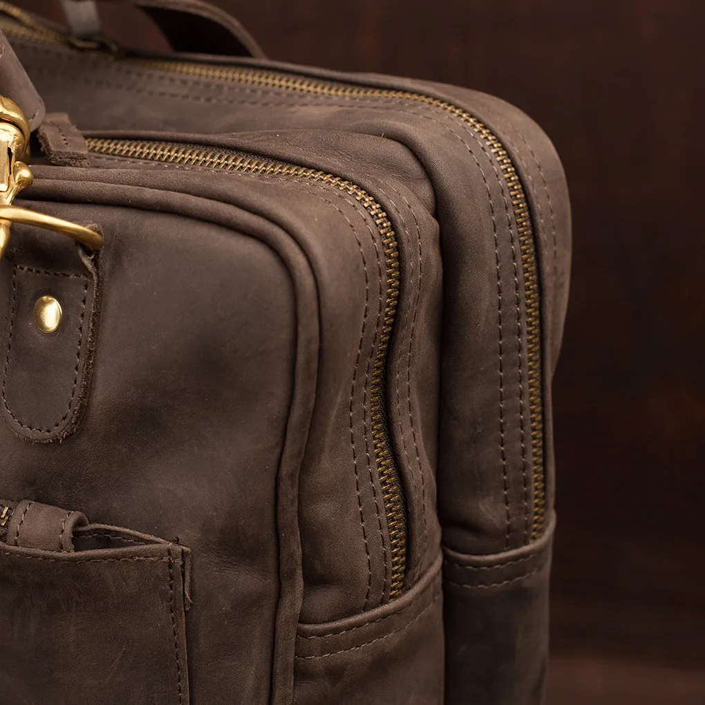 Pull-up Leather Andrew Work Bag