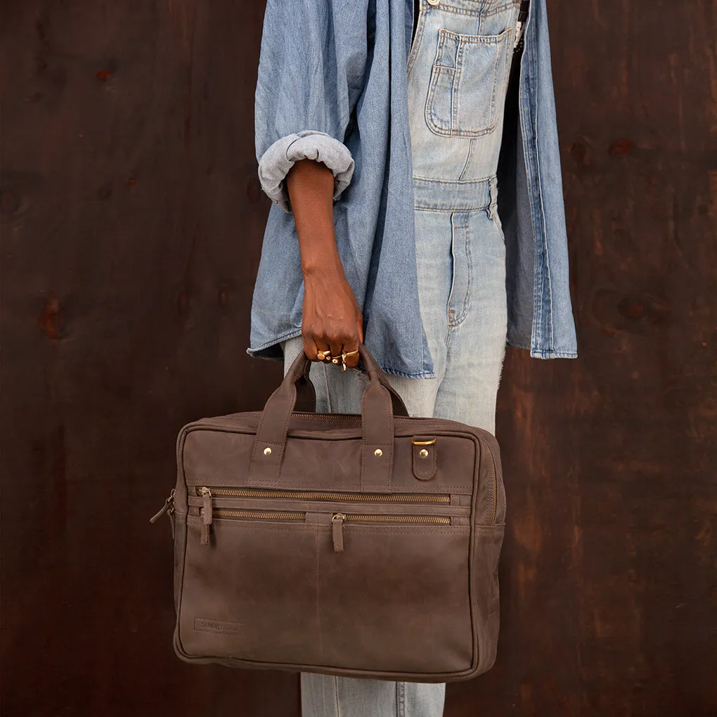 Pull-up Leather Andrew Work Bag