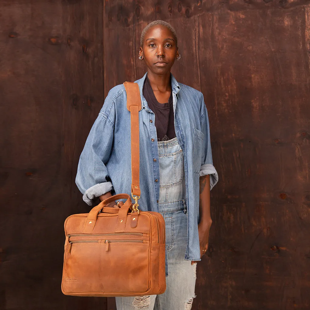 Pull-up Leather Andrew Work Bag