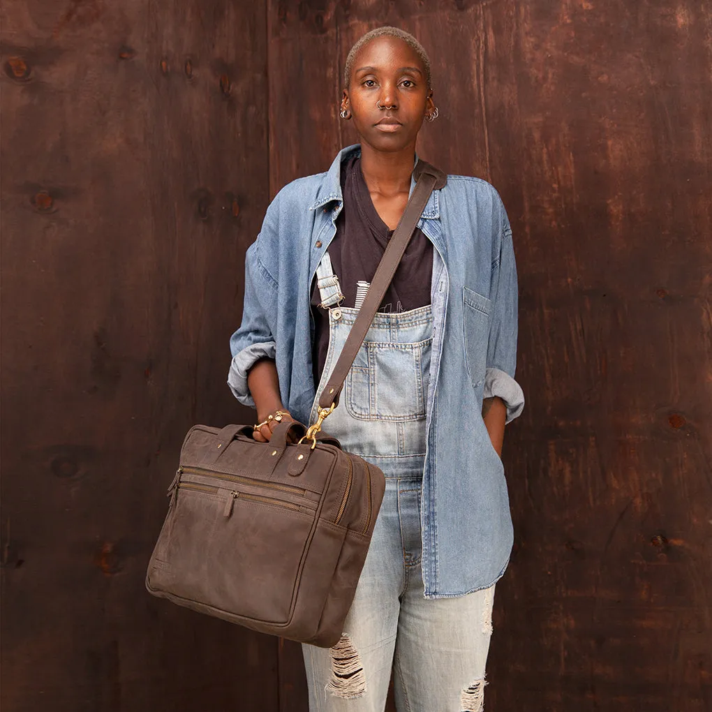 Pull-up Leather Andrew Work Bag