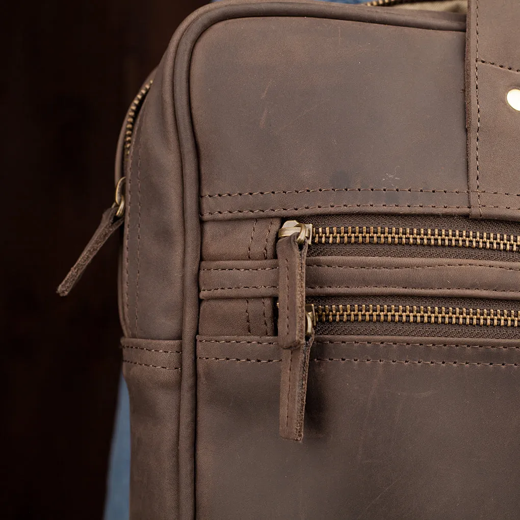 Pull-up Leather Andrew Work Bag