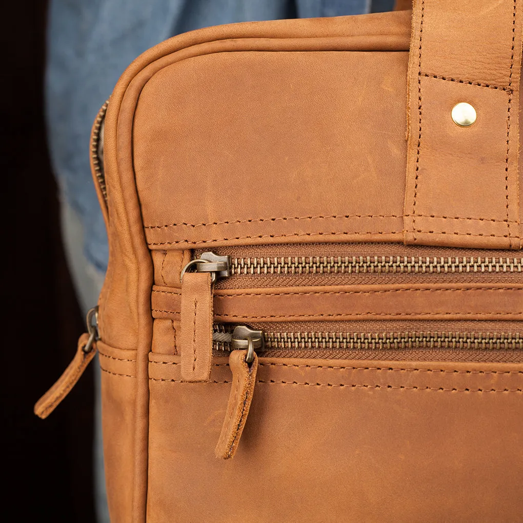 Pull-up Leather Andrew Work Bag