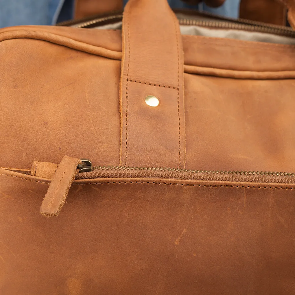 Pull-up Leather Andrew Work Bag