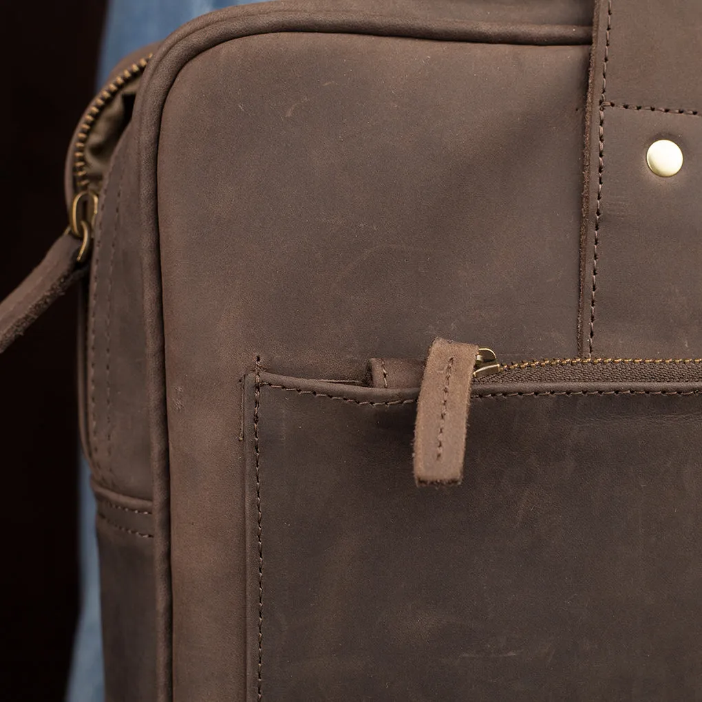 Pull-up Leather Andrew Work Bag