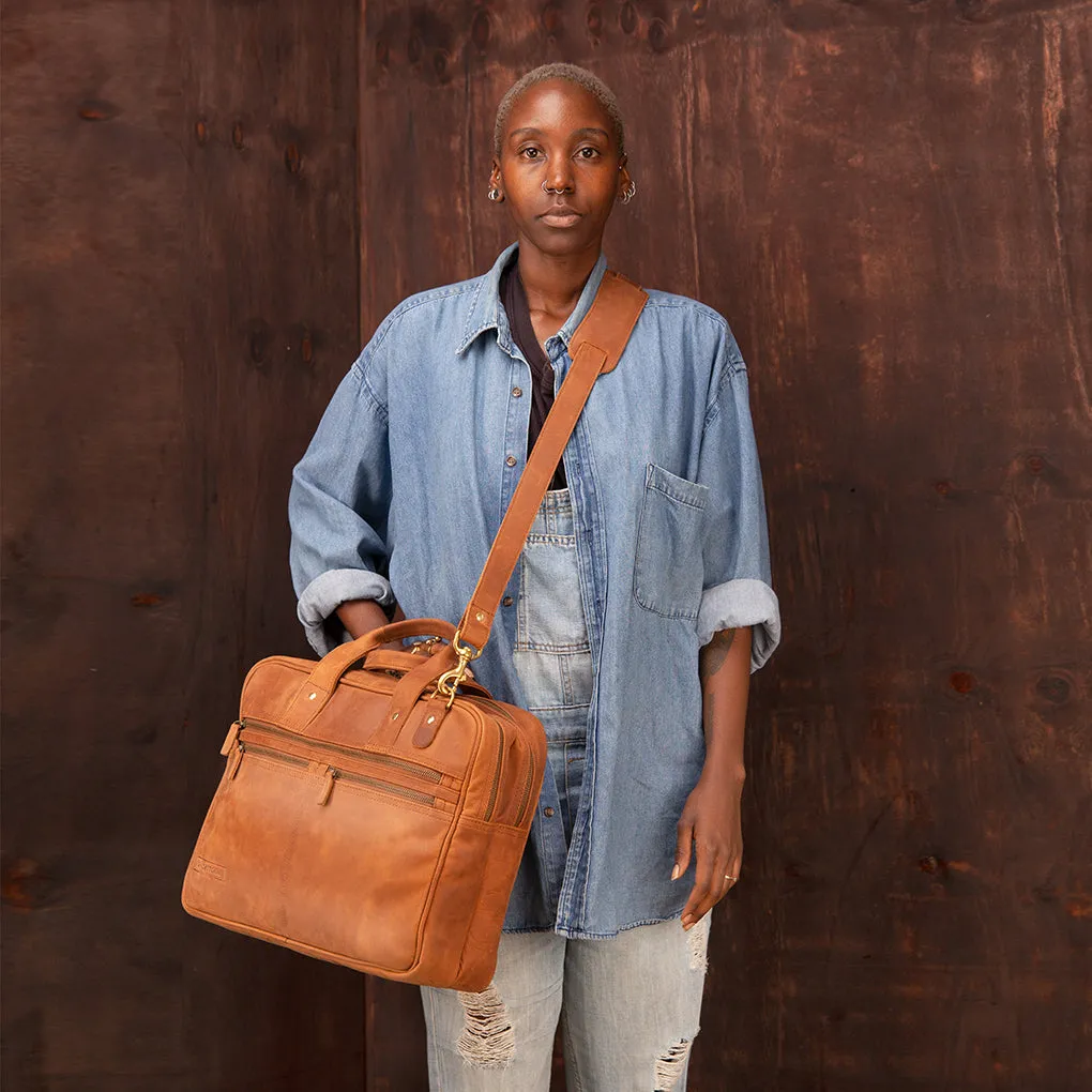 Pull-up Leather Andrew Work Bag
