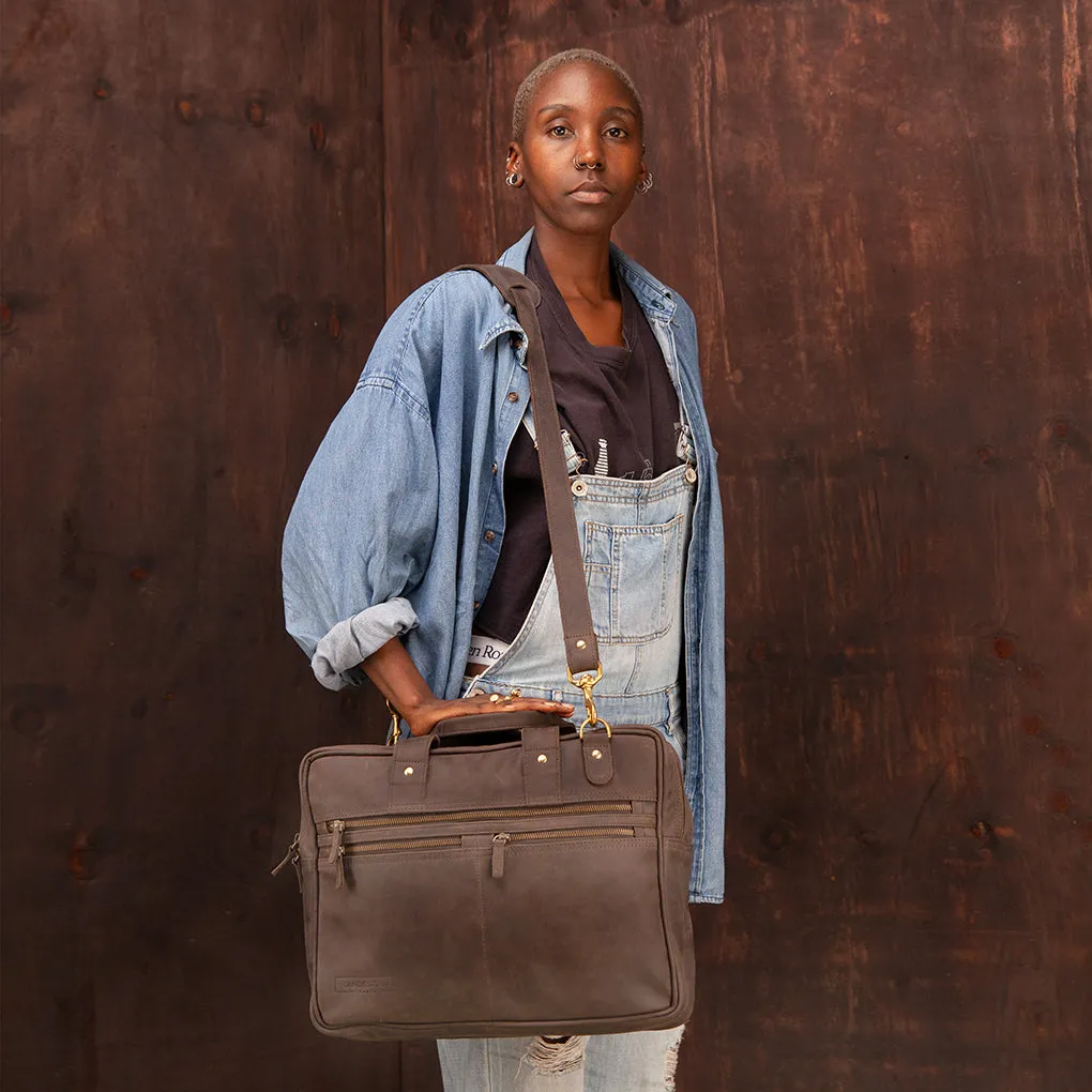 Pull-up Leather Andrew Work Bag