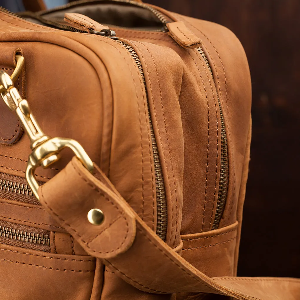Pull-up Leather Andrew Work Bag