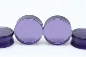 Purple Glass Plugs for Stretched Ears (Pair) - PH141