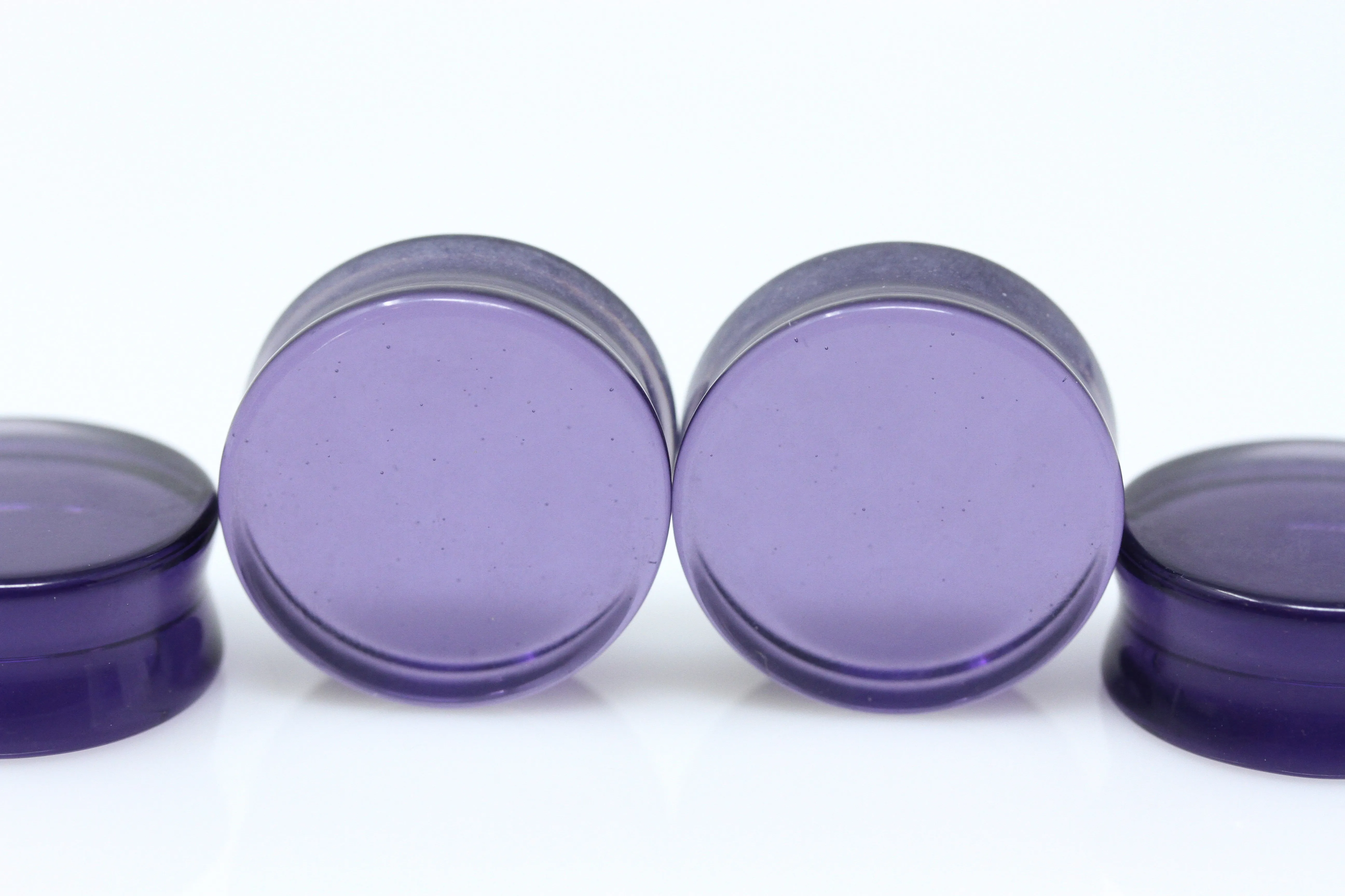 Purple Glass Plugs for Stretched Ears (Pair) - PH141