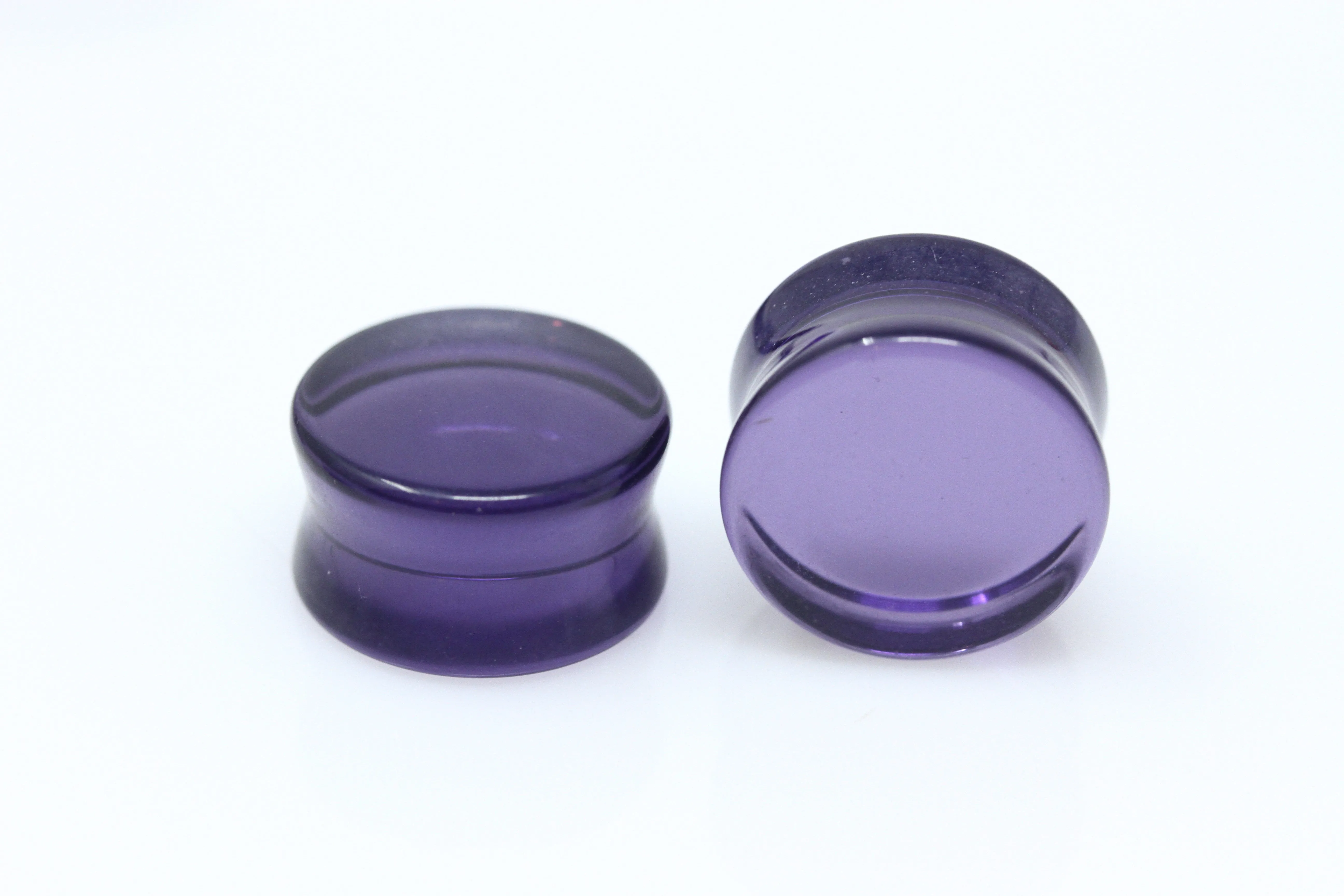 Purple Glass Plugs for Stretched Ears (Pair) - PH141