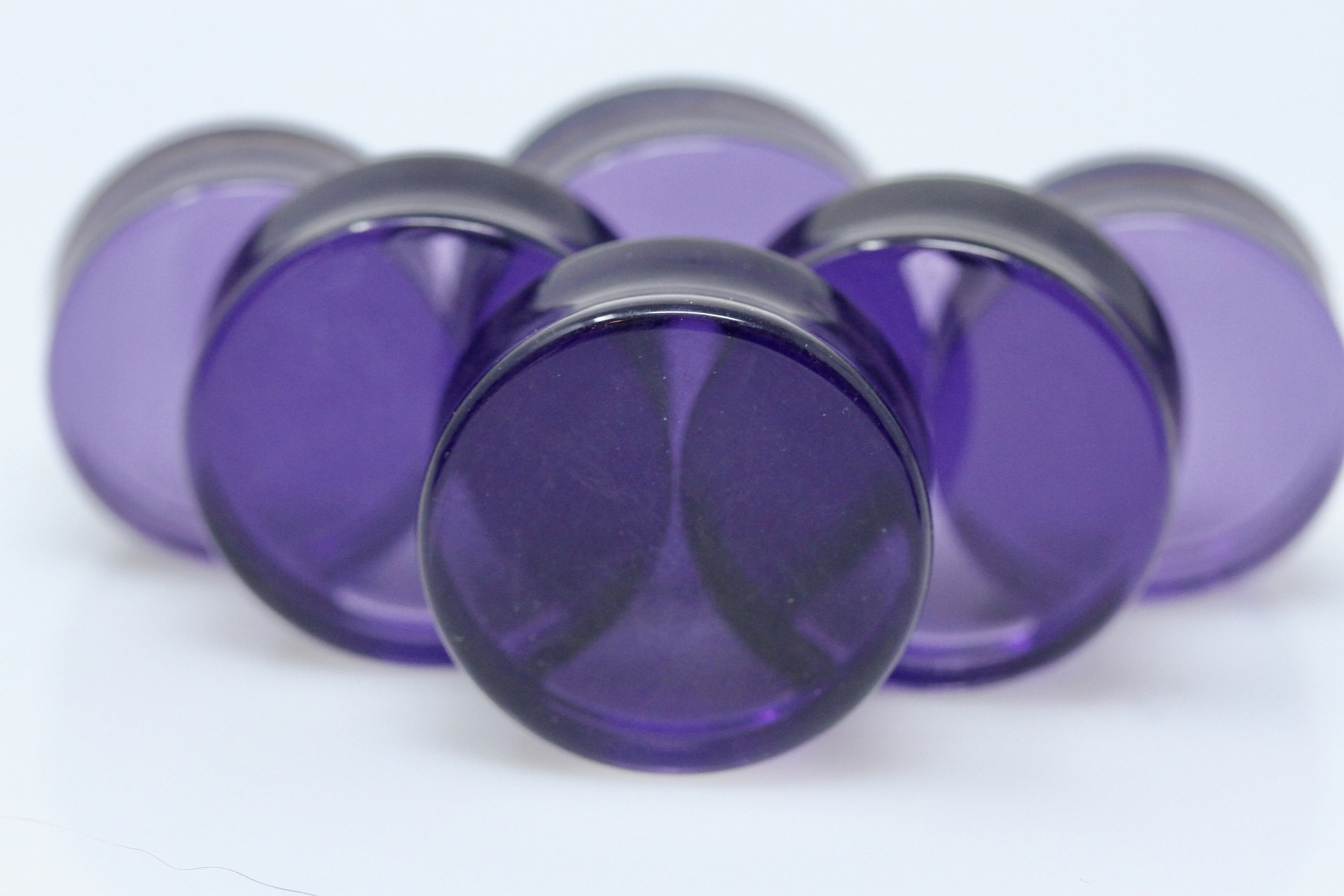 Purple Glass Plugs for Stretched Ears (Pair) - PH141