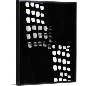 "Black and White Abstract" Black Float Frame Canvas Art