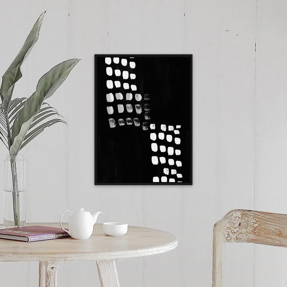 "Black and White Abstract" Black Float Frame Canvas Art