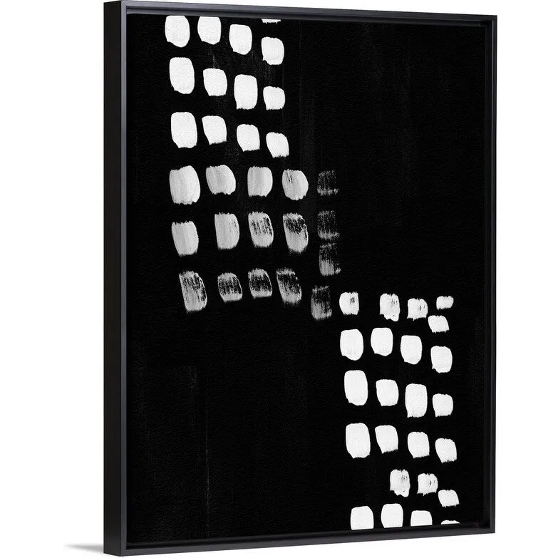 "Black and White Abstract" Black Float Frame Canvas Art