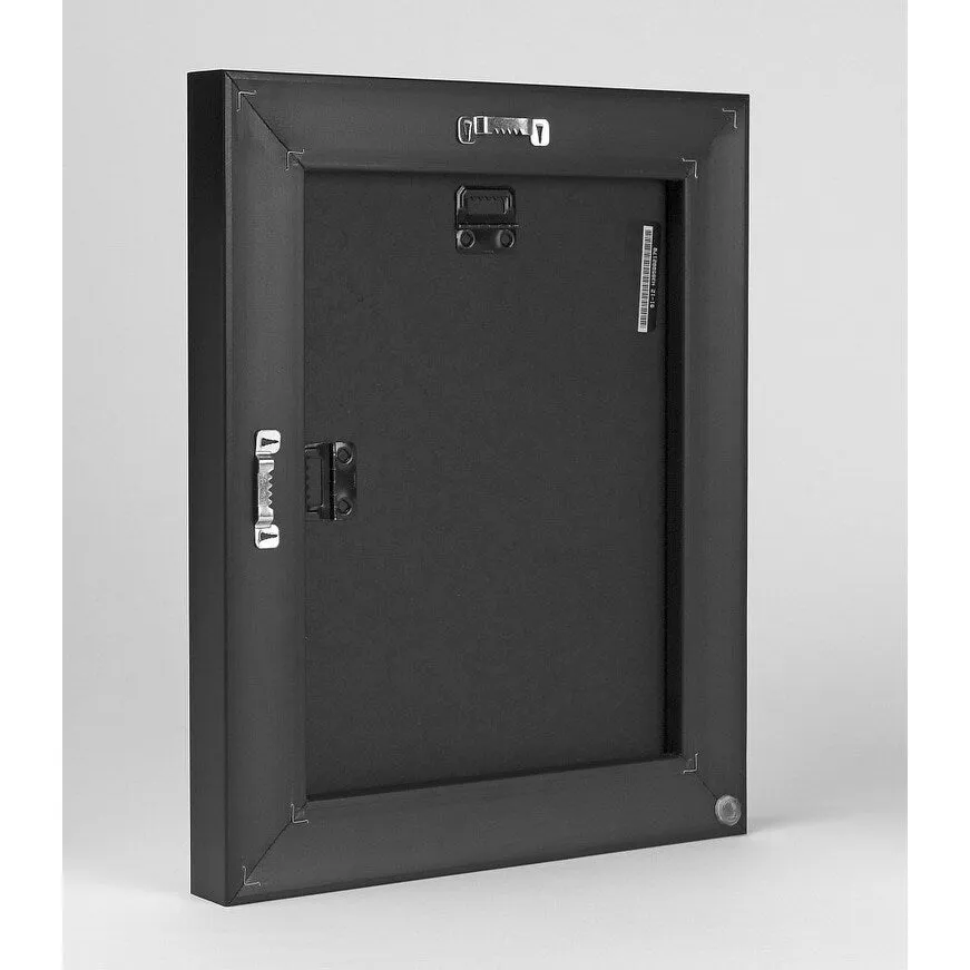 "Black and White Brush Stroke VII" Black Float Frame Canvas Art - Multi