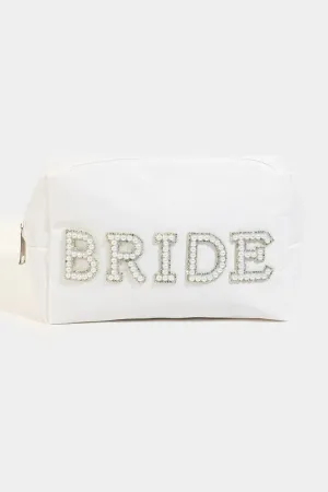 "BRIDE" Print Cosmetic Bag