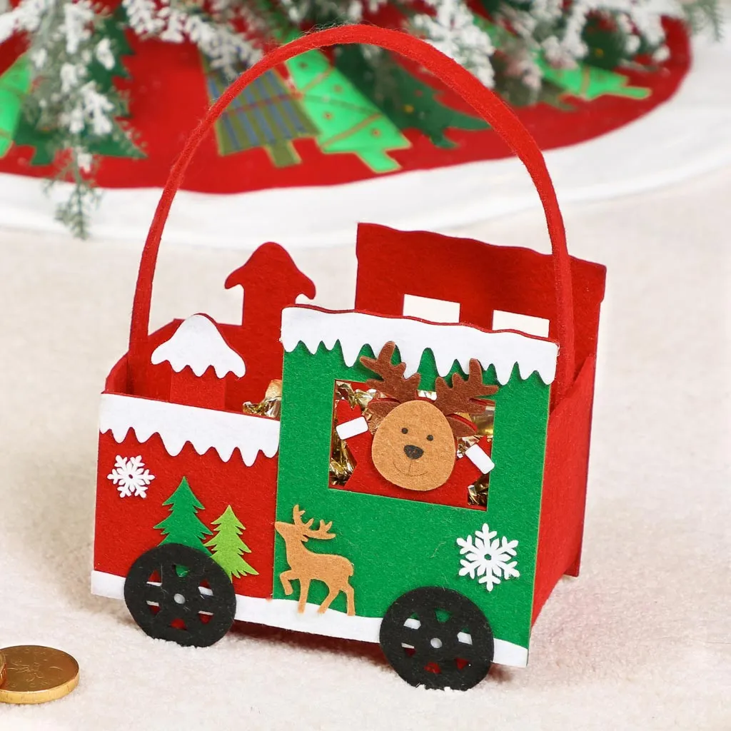 Red Felt Reindeer Christmas Gift Bag