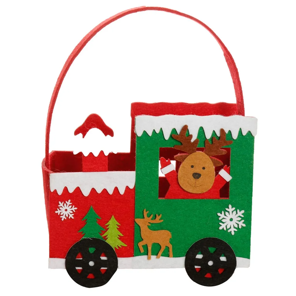 Red Felt Reindeer Christmas Gift Bag