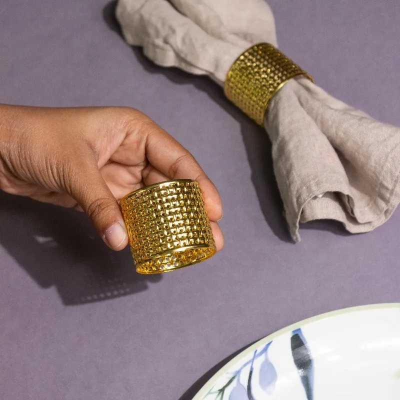 Regal Mesh Gold Napkin Rings (Set of 6)