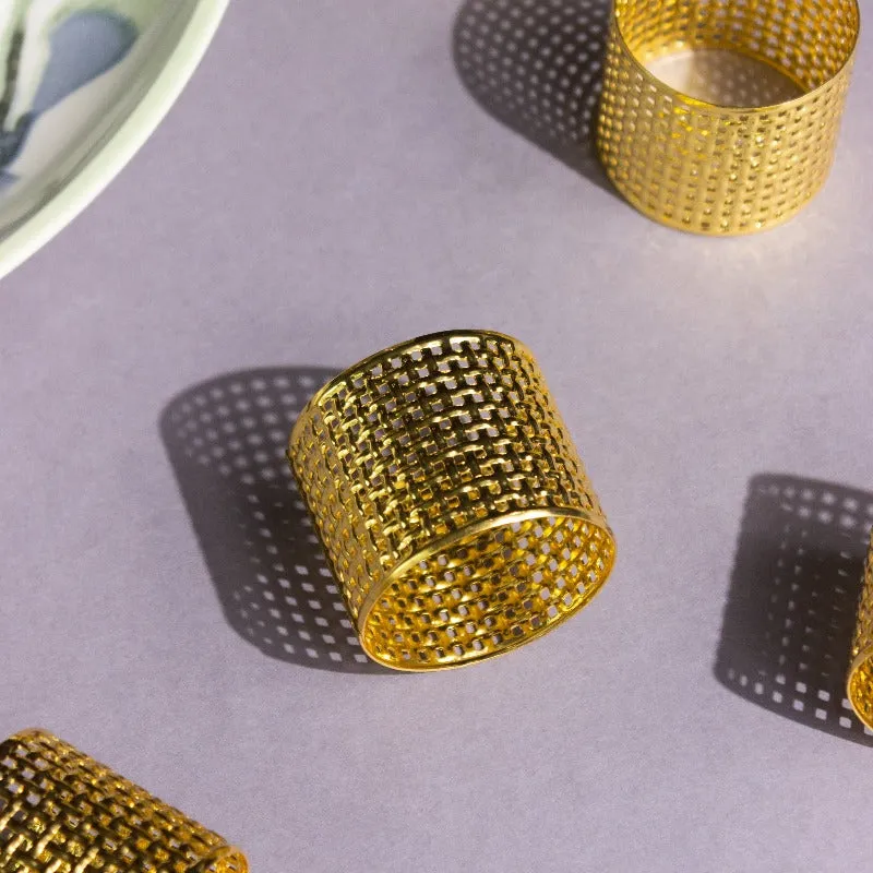 Regal Mesh Gold Napkin Rings (Set of 6)