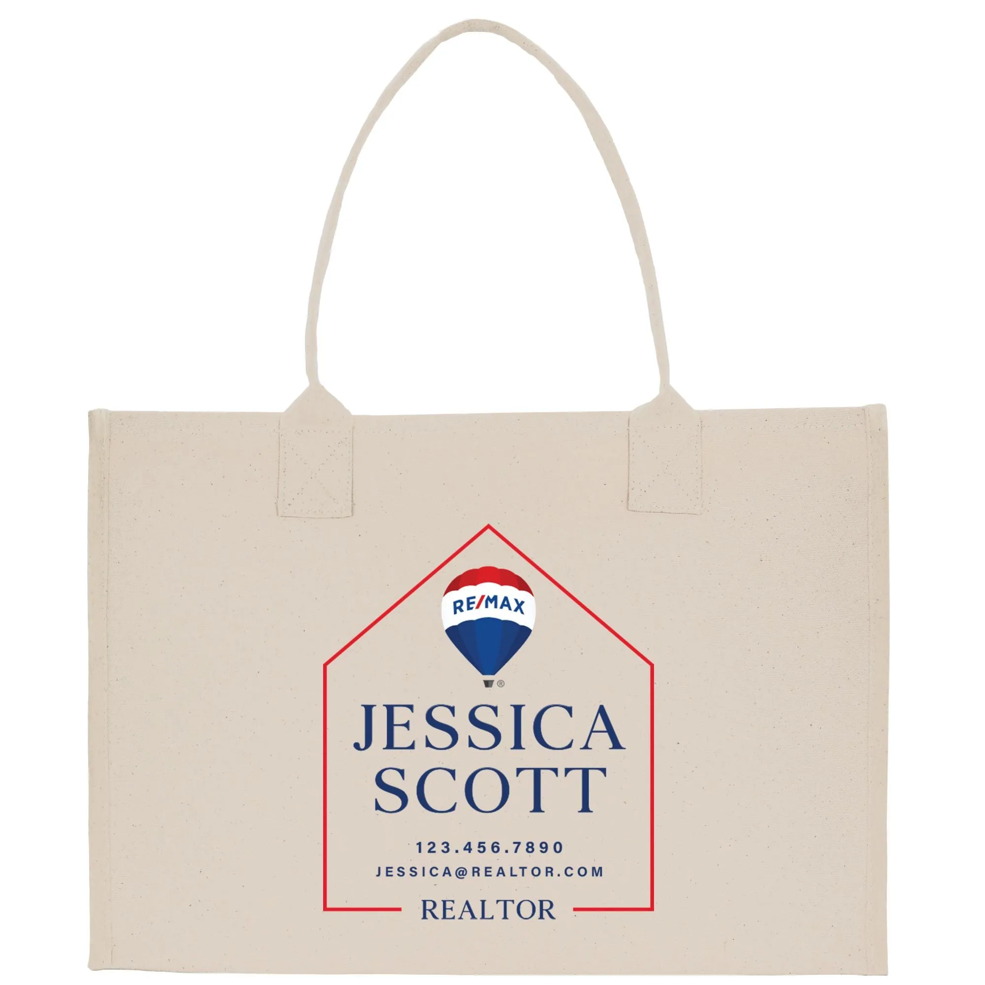 Remax Realtor Tote Bag Personalized Business Tote Custom Real Estate Agent Gift Bulk Business Logo Realtor Swag Real Estate Bag (RMXTB1008)
