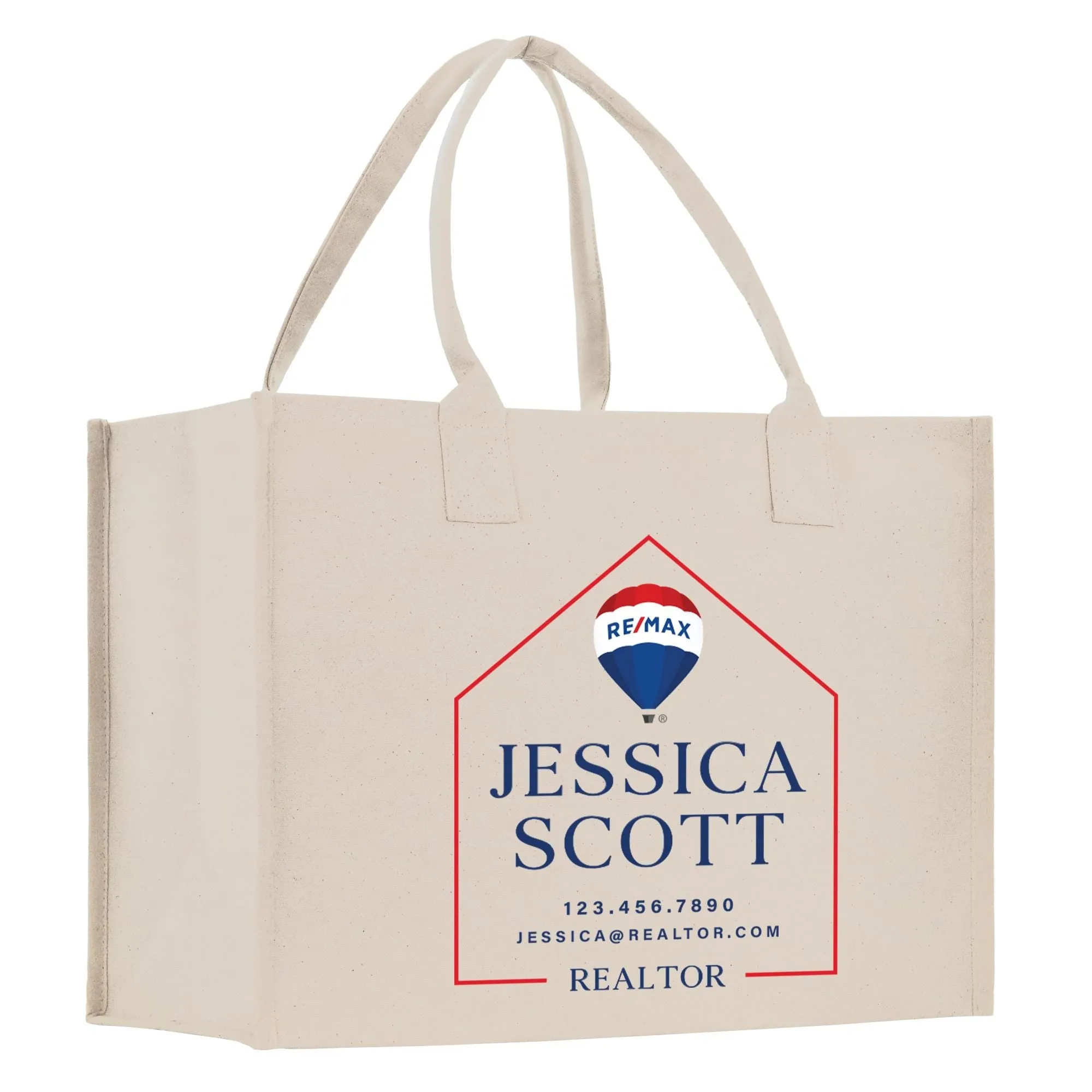 Remax Realtor Tote Bag Personalized Business Tote Custom Real Estate Agent Gift Bulk Business Logo Realtor Swag Real Estate Bag (RMXTB1008)