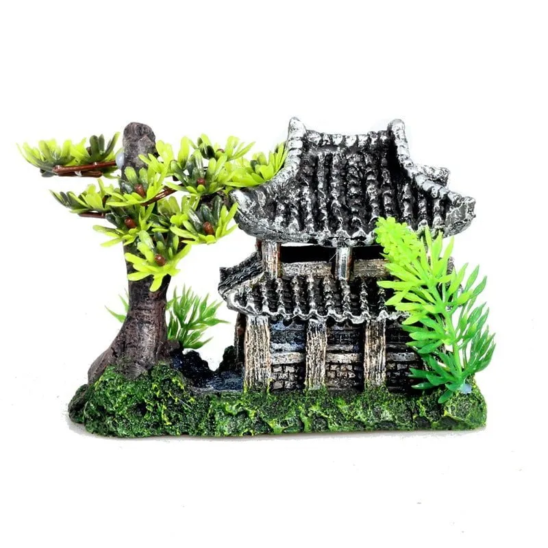 RQ2069 House Aquarium Decoration 14.5x9x10cm