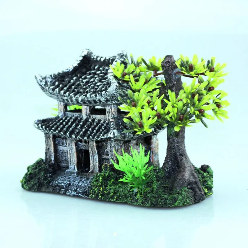 RQ2069 House Aquarium Decoration 14.5x9x10cm