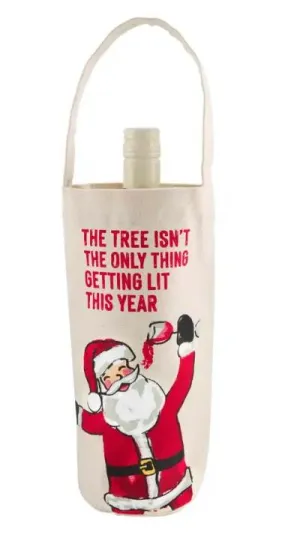Santa Drinking Wine Bag