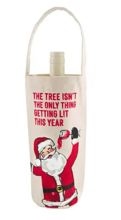 Santa Drinking Wine Bag