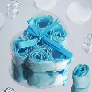 Scented Rose Soap Gift Box - Light Blue