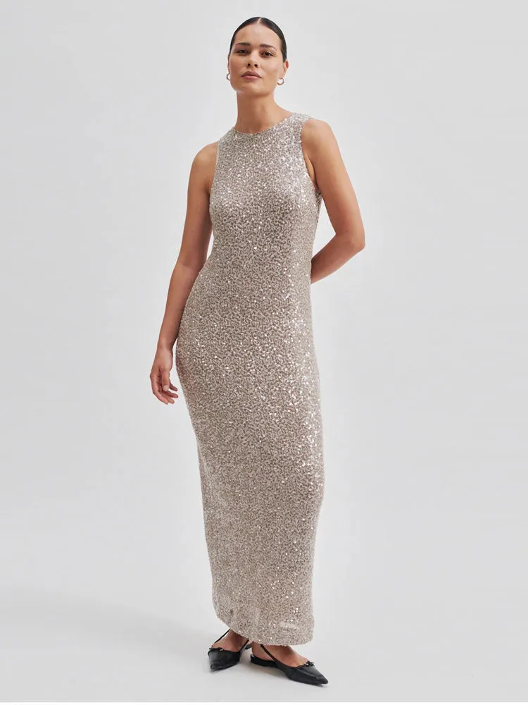 Second Female Dazzling Dress Vintage Khaki